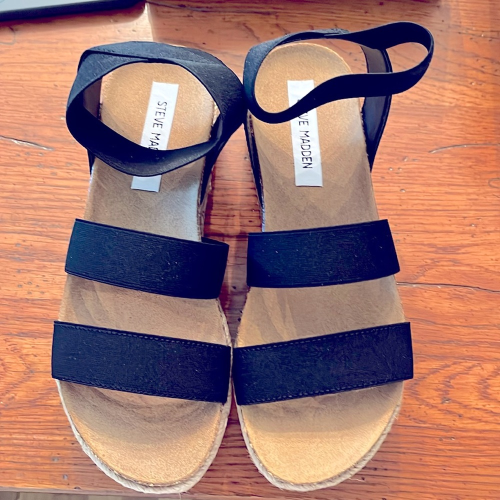 Steve Madden KIMMIE Platform Sandal Black Size 8